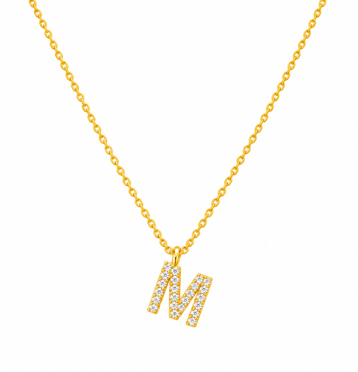Collier initial en zircone