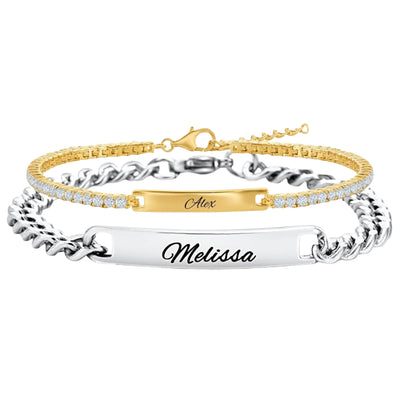 Tennis Partnerarmband mit Gravur