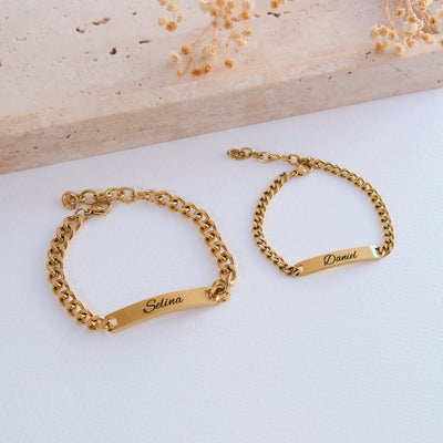 Silver Couple bracelet with engraving