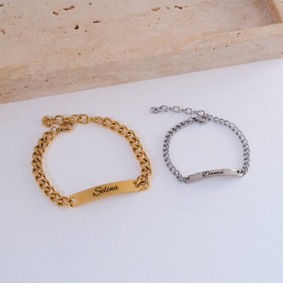 Silver Couple bracelet with engraving