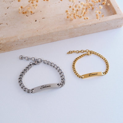 Silver Couple bracelet with engraving