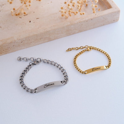 Silver Couple bracelet with engraving