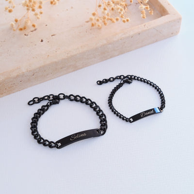 Silver Couple bracelet with engraving