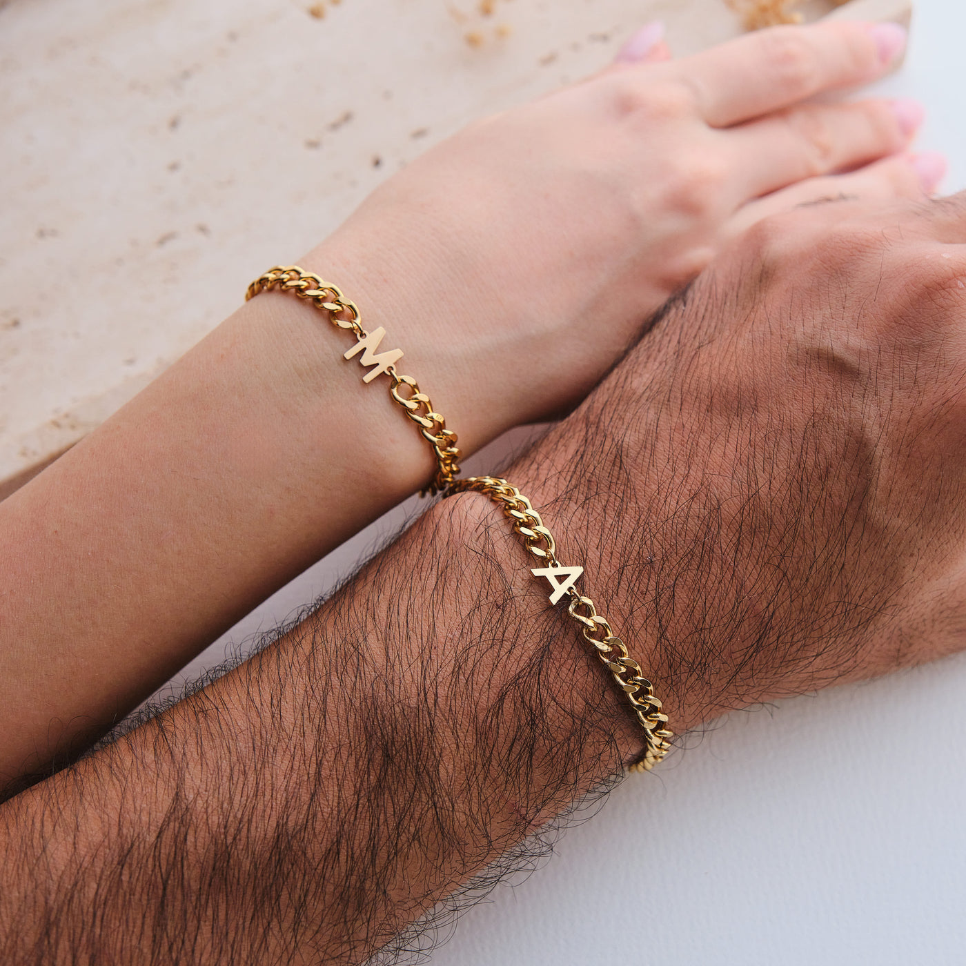 Silver Couple bracelet with engraving