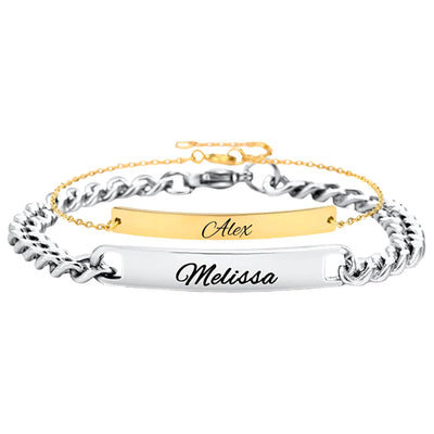 Bar Partnerarmband mit Gravur - OTANTO