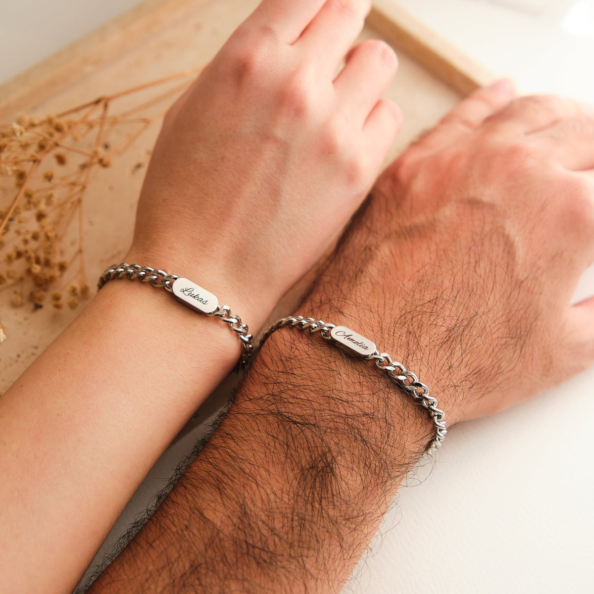 Cuban Partnerarmband mit Gravur - OTANTO