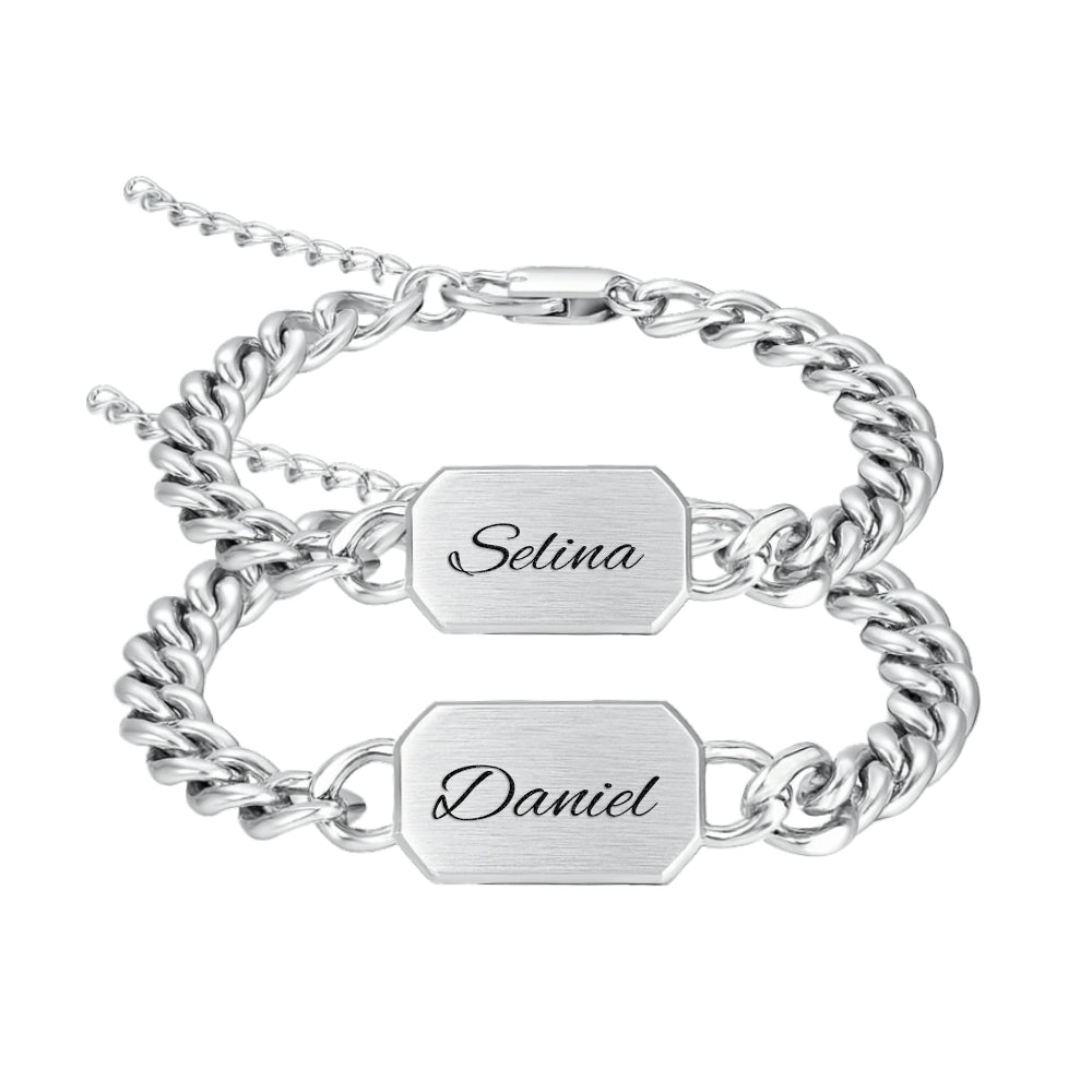 Oktagon Partnerarmband mit Gravur - OTANTO