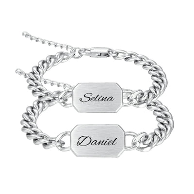Oktagon Partnerarmband mit Gravur - OTANTO