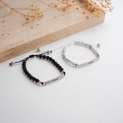 Partnerarmband mit schwarzen Perlen - OTANTO