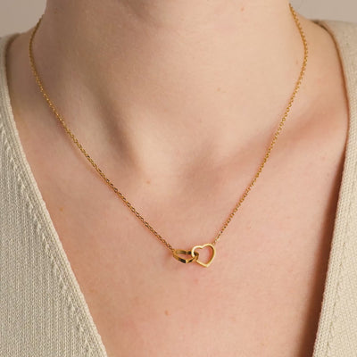 Herzen Halskette Gravur mit ewiger Rose