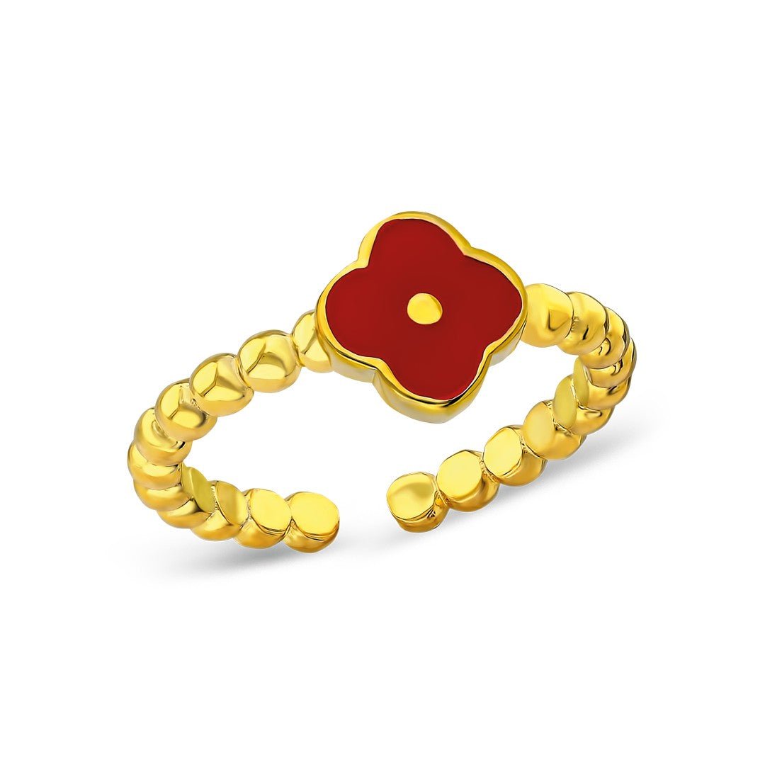 Roter Kleeblatt Ring - OTANTO