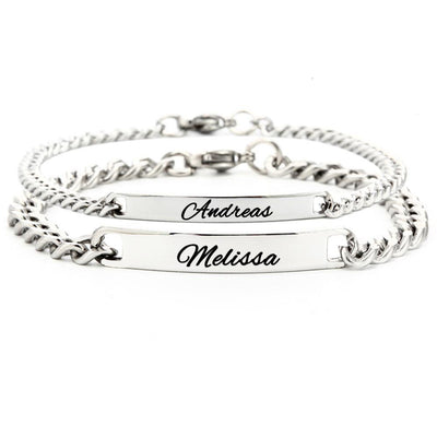 Figaro Namenskette & Partnerarmband Set - Otanto